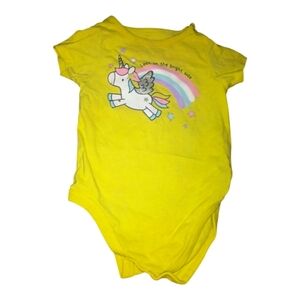 Carter's Unicorn 🦄look at the bright side yellow onesie size 0-3 months